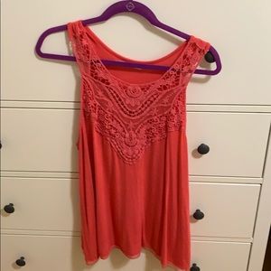 Coral Lace Top